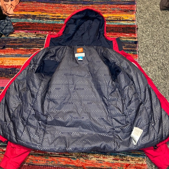Columbia Thermal Coil Pink Hooded Winter Insulated Jacket Women's Size: L - Picture 2 of 4